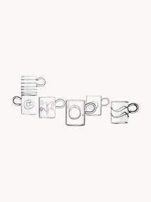 Ručne vyrobené šálky na espresso Deco' Clear, 6 ks