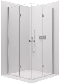Cerano Volpe Duo, sprchovací kút so skladacími dverami 70(dvere) x 70(dvere), 6mm číre sklo, chrómový profil, CER-CER-427357