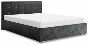 Manželská posteľ 160 cm Lonnie (čierna) (s roštom a úložným priestorom). Vlastná spoľahlivá doprava až k Vám domov. 1047084