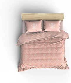 Súprava 4 ks bavlnených obliečok s prehozom púdrová biela/ružová