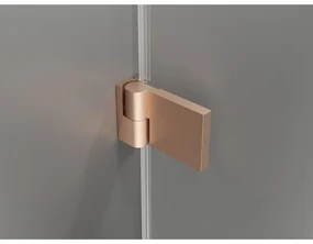 Mexen Lunar-B Duo výklopný sprchový kút 90 x 80 cm, číre sklo, medená matná, 832-090L-080P-65-00