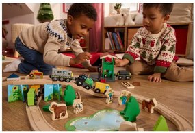 lupilu®  Drevená železnica L (farma)  (100395198)