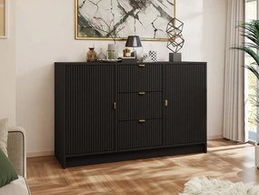 Komoda Rozoma 2D3SZ (čierny molet + zlatá) . Vlastná spoľahlivá doprava až k Vám domov. 1103672