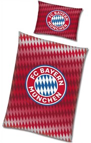 Bavlnené posteľné obliečky FC Bayern Mnichov - motív Diamonds - 100% bavlna - 70 x 80 cm + 140 x 200 cm