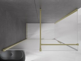 Mexen Velar, sprchový kút s posuvnými dverami 150 x 70 cm, 8mm sklo námraza, zlatá matná, 871-150-070-31-55