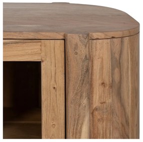 Vitrína z masívu akácie v prírodnej farbe 180x80x40 cm Creel – Ixia