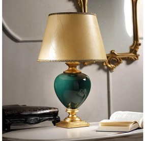 ONLI - Stolná lampa AMADEUS 1xE27/15W/230V 72 cm zelená/zlatá