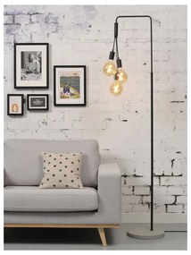 Čierno-sivá stojacia lampa s kovovým tienidlom (výška 190 cm) Oslo – it's about RoMi