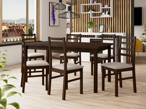 Rozkladací jedálenský stôl so 6 stoličkami AL02, Morenie: sonoma - L, Poťahové látky: Zetta 300