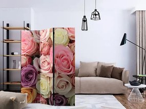 Paraván - Pastel roses [Room Dividers] Veľkosť: 135x172, Verzia: Akustický