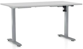 Výškovo nastaviteľný stôl OfficeTech A, 120 x 80 cm, sivá podnož, svetlo sivá