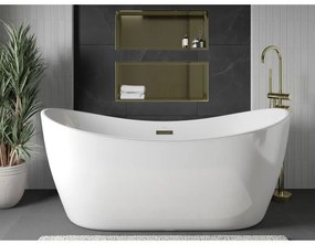 Mexen X-Wall-R, polička na zapustenie na obklad s golierom 75 x 30 cm, zlatá lesklá 1950753010