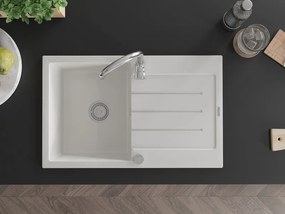 Mexen Bruno - drez granitový 79,5x49,5cm, 1-komorový, biela, 6513791010-20