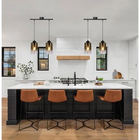 Čierne závesné svietidlo so skleneným tienidlom ø 10 cm Aspra – Candellux Lighting