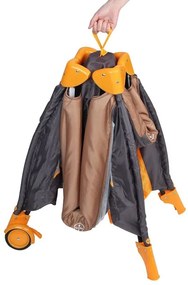 Detská postieľka, cestovná, oranžová/sivá