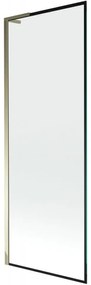 Mexen Next L, 1-krídlová vaňová zástena 70 x 150 cm, 6mm číre sklo-čierny vzor, zlatý lesklý profil, 895-070-000-03-70-50