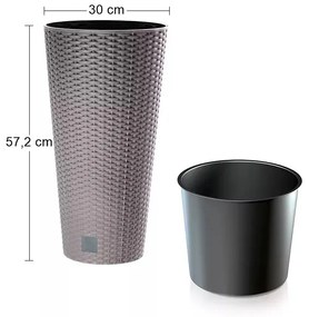 Plastový kvetináč DRTUS300 30 cm - mocca