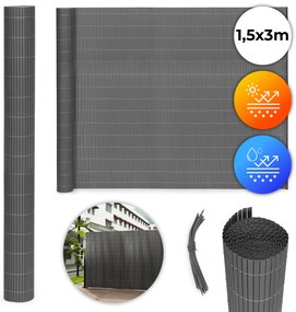 MultiGarden Obojstranná bambusová rohož 150x300 cm na balkón terasu plot antracit MultiGarden