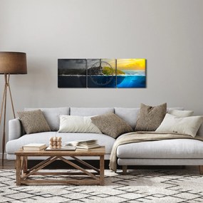 Obraz znázorňujúci dve strany (s hodinami) (90x30 cm)