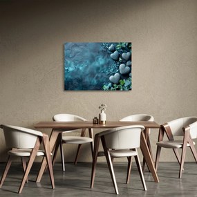 Sklenený obraz - Kamene tvaru srdca (70x50 cm)