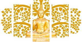 5-dielny obraz Budha so stromom života - 200x100