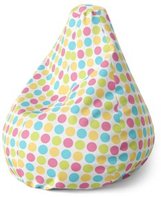 Sablio Sedací vak Pear Veselé Farebné bodky - 140 x 100 x 25 cm