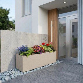 Květináč na kolečkách BETONIQUE 90x30 cm béžový