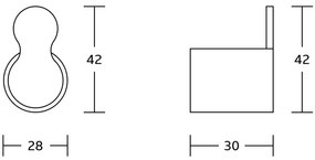 Mexen Base, držiak na uterák, 1-háčik, čierna - zlatá, 7088235-57