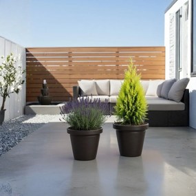 PLASTOVÝ KVETINÁČ SRTIA RIFLO 55X48 CM TMAVOHNEDÁ