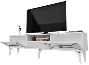 TV stolík/skrinka Velono (biela + strieborná) . Vlastná spoľahlivá doprava až k Vám domov. 1095244
