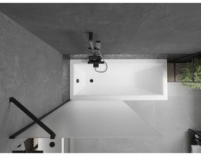 Mexen Next, vaňová zástena 1-krídlová 90 x 150 cm, fixné krídlo, 6 mm námraza sklo, čierny profil, 895-090-000-00-30-70