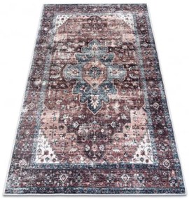 Koberec protišmykový ANDRE 1826 Ornament, vintage  - hnedý / modrý