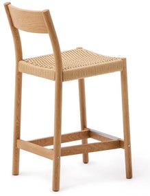 Barová stolička z dubového dreva v prírodnej farbe (výška sedadla 65 cm) Yalia – Kave Home