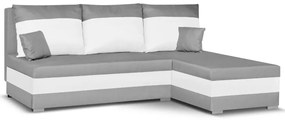 Rozkládací rohová sedací souprava GUSTO Šedá/Bílá
