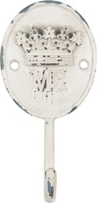 Kovový biely háčik s patinou Mr - 6 * 4 * 12 cm