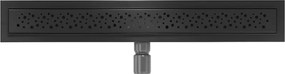 Mexen Flat nerezový sprchový žľab 70 cm, vzor M12 čierna, 1721070-15