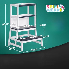 Spielwerk Učiaca veža PLAY borovica, 93x56x49, biela/antracit