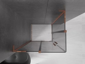 Mexen Velar L Duo, sprchový kút s posuvnými dverami 100 x 90 cm, 8mm šedé sklo, ružové zlato, 871-100-090-02-43-60
