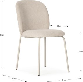 Krémové jedálenské stoličky v súprave 4 ks Daia – Marckeric