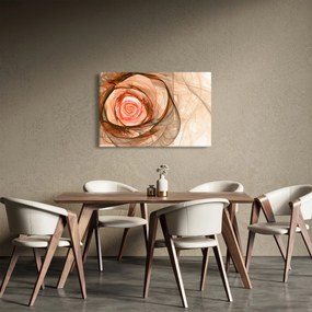 Obraz - Abstraktné ruže ružová s bielym pozadím (90x60 cm)