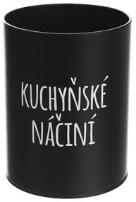 Dóza, plechová, čierna, bez veka, KUCHYNSKÉ NÁČINIE