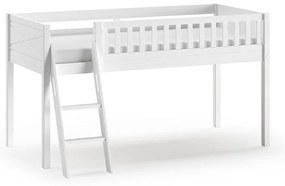 Biela vyvýšená detská posteľ z borovicového dreva 90x200 cm SCOTT – Vipack