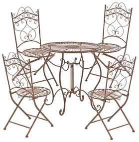 Kovový stôl Indra - Hnedá antik