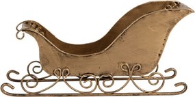 Vianočná dekorácia zlatej antik kovovej sane - 20*6*9 cm