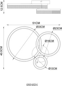 Globo 48046D4 - LED stropné svietidlo ZARA LED/24W/230V 3000K 40,5x51 cm