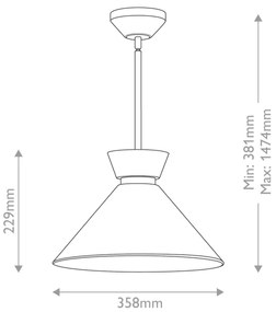 Alora Mood ALM-HALSTON-P-M-BK - Luster na tyči HALSTON 1xE27/60W/230V čierna