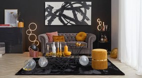 Pohovka Chesterfield, stredně šedá látka