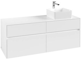 VILLEROY &amp; BOCH Collaro závesná skrinka pod umývadlo na dosku (umývadlo vpravo), 4 zásuvky, 1400 x 500 x 548 mm, White Matt, C04700MS