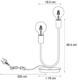 Stolná lampa Art Deco čierna 2-svetlá - Tuning
