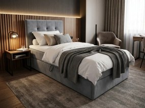 Čalúnená posteľ boxspring DIRELIS TRINITY 90x200 cm sivá Matrac: Bonell pružinová matrac